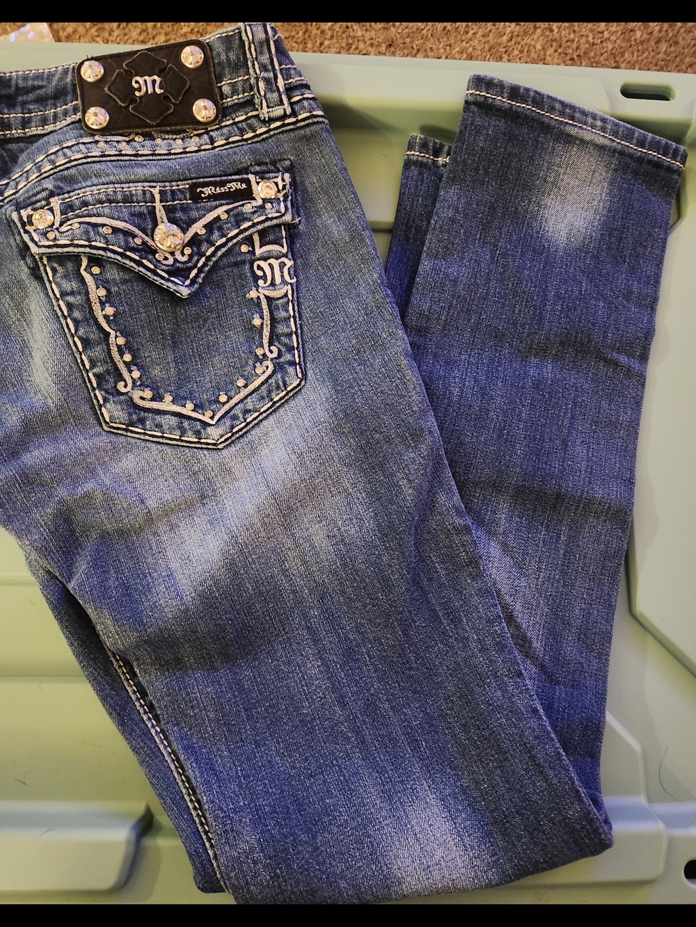 Miss Me Women's Blue Embellished Pocket Jeans